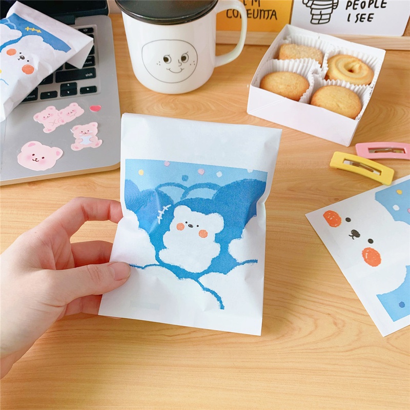 mignon simple sac de rangement en papier dessin anim nuage ours mini sac en papier