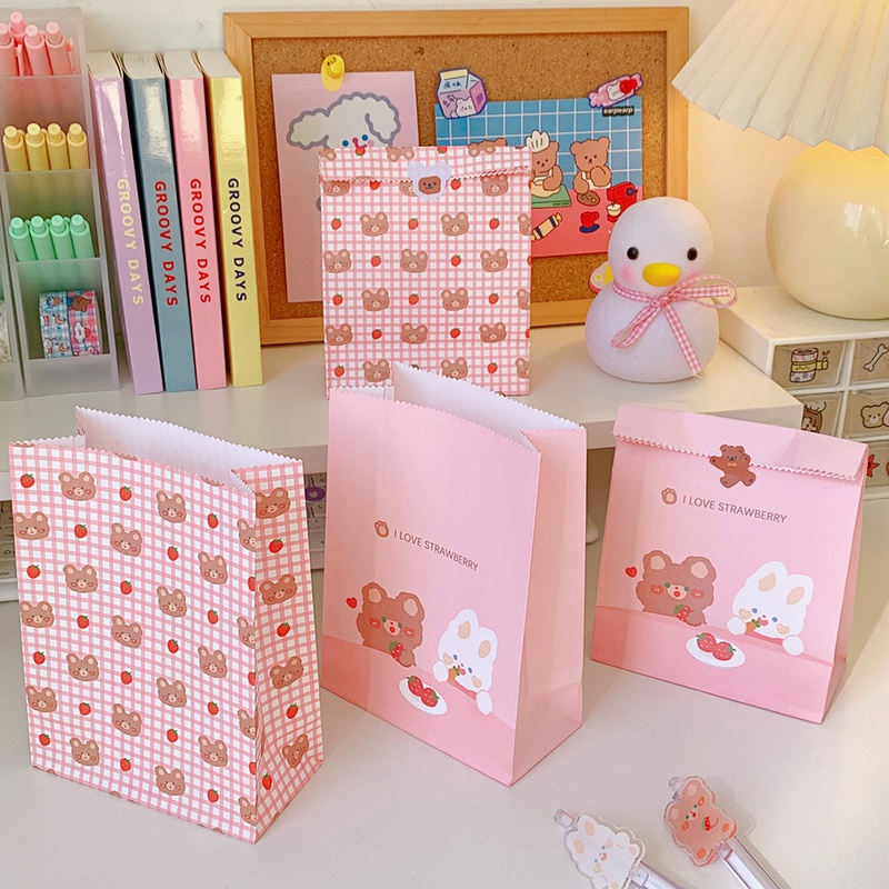 cartoon cute printing bear rabbit mini packaging bag paper bag  NHTIW600563