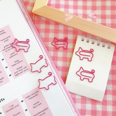 Cartoon little cute creative piggy paperclip curl tail piggy bookmark paperclip