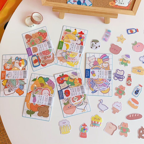 cute fruit little bear sticker mobile phone decoration material sticker transparent decoration's discount tags