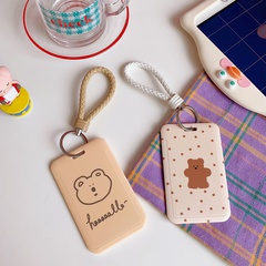 cute little bear bus subway card cover student card cover ID card cover