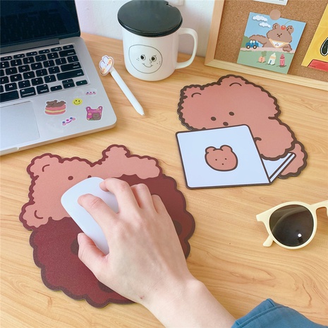 New cute pad bear mouse pad Korean chocolate bear mouse pad students's discount tags