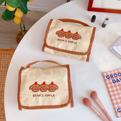 cute folding storage bag simple multi-fold bear cosmetic bag portable storage bag