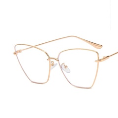 Metal cat eye anti-blue light glasses frame flat light glasses wholesale