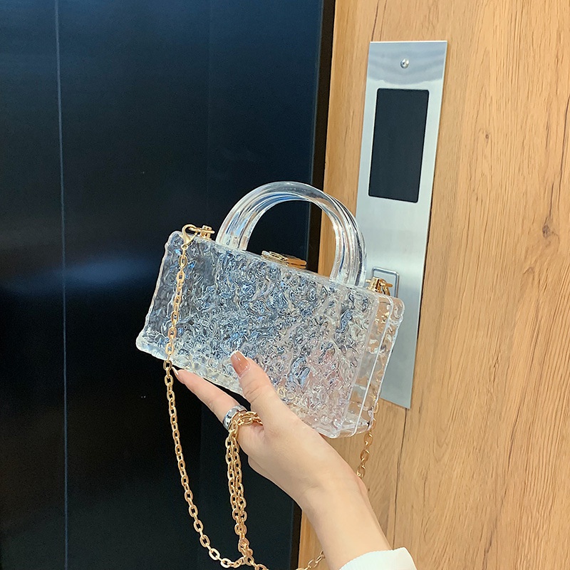 new transparent acrylic clutch bag Tshaped dress bag jelly bag