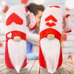 nouveau coeur rouge tricoté Rudolph poupée sans visage cadeau Saint Valentin