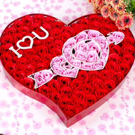 nouvelle une flèche à travers le coeur savon fleur coffret cadeau romantique Saint Valentin cadeau's discount tags