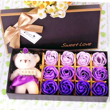 Teacher's Day Small Gifts 12 Roses Soap Flowers and Bears Gift Box NHPER601333's discount tags