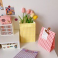 tide Korean style color plaid kraft paper gift packaging paper bagpicture13