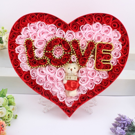 LOVE bear rose soap flower gift box creative Valentine's Day gift birthday gift NHPER601363's discount tags