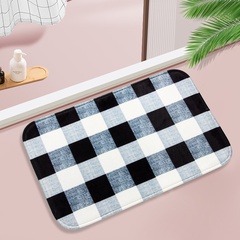 tapis en peluche carré noir et blanc simple 40cm * 60cm