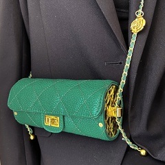 French texture women's bag 2022 spring new fashion rhombus chain messenger bag