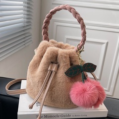 Plush bag women's autumn and winter fluffy portable bucket bag wholesale