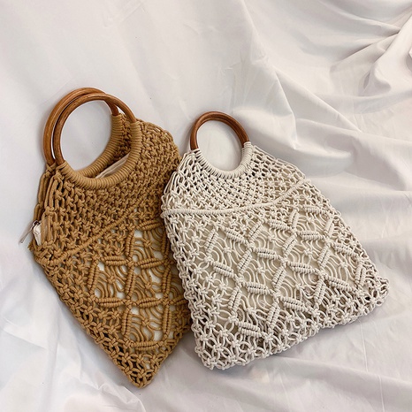 Nuevo bolso de playa tejido con cuerda de algodón nuevo a la moda's discount tags