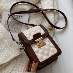 fashion contrast color Lingge lock shoulder simple messenger mini bag wholesale