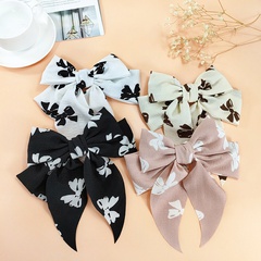 Korea retro bow hairpin wide-brimmed fabric print hairpin wholesale