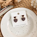 autumn and winter new style plush cloth love earrings retro plaid alloy earringspicture7