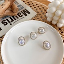 Korean style retro pearl earrings temperament round diamond laser pearl alloy earringspicture7