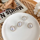 Korean style retro pearl earrings temperament round diamond laser pearl alloy earringspicture8