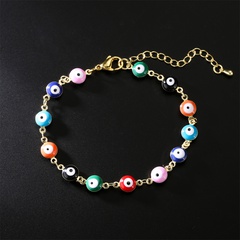 new copper gold-plated dripping oil devil's eye bracelet necklace