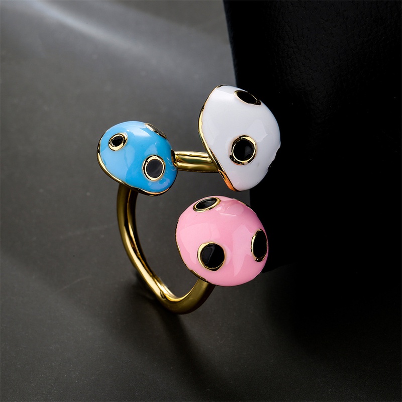 Fashion jewelry copper personalized mushroom shape open ring