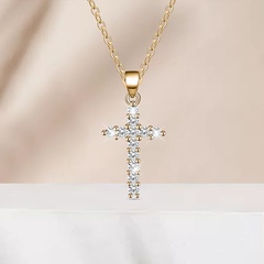tide fashion cross pendant necklace lady retro sweet clavicle chain
