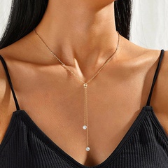 exquisite tassel necklace simple Y-shaped retractable copper clavicle chain