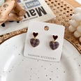 autumn and winter new style plush cloth love earrings retro plaid alloy earringspicture11