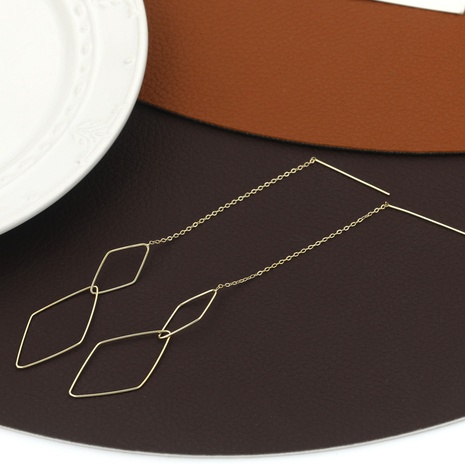 Boucles d'oreilles à long pompon en cuivre géométrique classique simple's discount tags