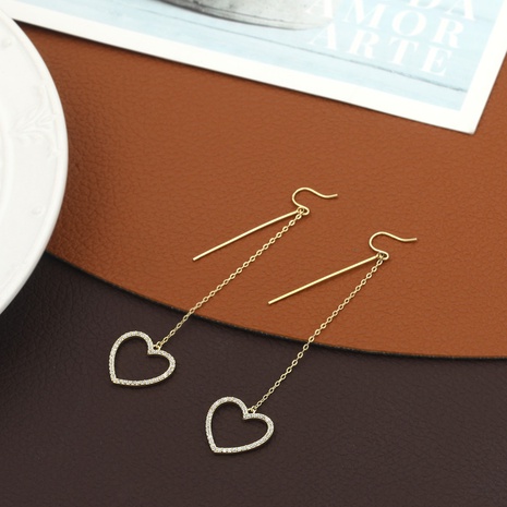 Simple Classic Heart copper Earrings NHIK620398's discount tags