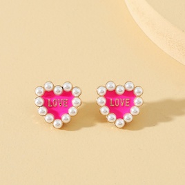 Fashion pearl earrings temperament niche peach heart earringspicture11
