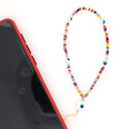 New creative personality retro Nepalese style glass rainbow rice beads devil eye mobile phone chainpicture12