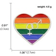 Broche en alliage de bannire colore de dessin anim gay Rainbow Pride en forme de coeurpicture12