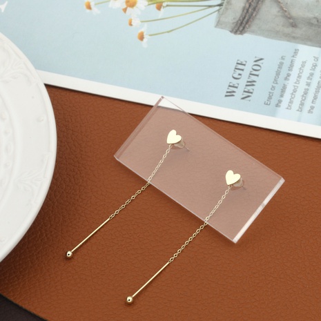 Simple classic heart luxury slim copper earrings NHIK620390's discount tags