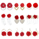 Chinese New Year fabric flower festive ethnic tassel earringspicture7