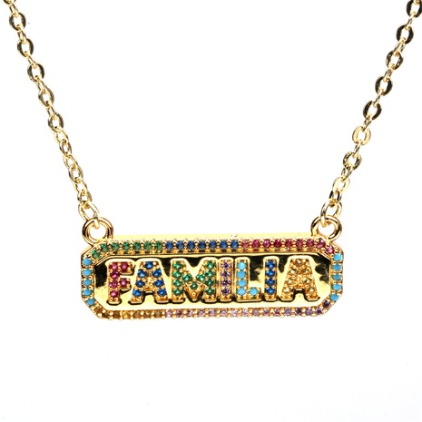 European family series letter niche copper diamond copper necklace  NHPY602339's discount tags