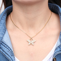 fashion zircon butterfly necklace copper lady sweater chainpicture7