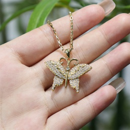 fashion zircon butterfly necklace copper lady sweater chainpicture8