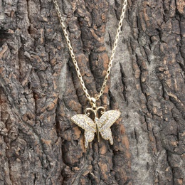 fashion zircon butterfly necklace copper lady sweater chainpicture9