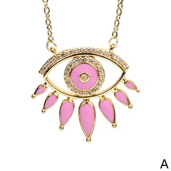 devil's Eye Pendant Copper Drop Oil Necklace Female Simple Clavicle Chain