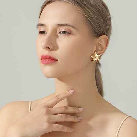 Europäische Fünf-Sterne-Ohrringe unregelmäßige Nischenmode-Ohrringe's discount tags