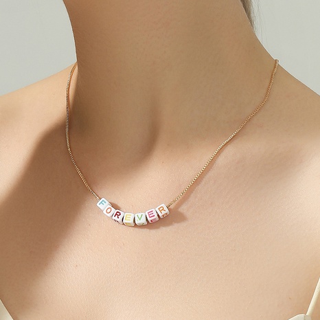 Collar de esmalte colorido geométrico FOREVER de tamiz cuadrado vintage francés's discount tags