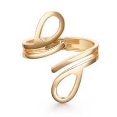 Fashion new minimalist bracelet teardrop-shaped hollow glossy open alloy bracelet