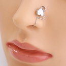 European and American nonporous puncture stainless steel nose ring heartshaped nose clip nose nailpicture7