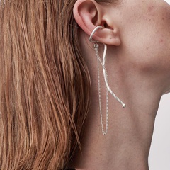 Tassel ear clips women's long chain ear bone clips personality fashion ear clip