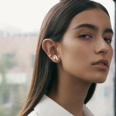 lady ins niche elegant fashion punk simple asymmetric earrings