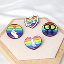 Broche en alliage de bannire colore de dessin anim gay Rainbow Pride en forme de coeurpicture10