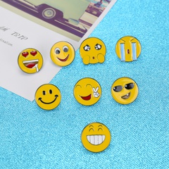 creative cartoon smiley face funny expression dripping oil alloy brooch