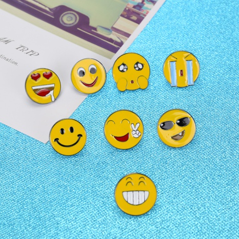 creative cartoon smiley face funny expression dripping oil alloy brooch's discount tags