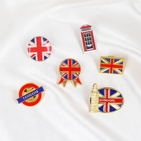 fashion British flag pattern alloy dripping oil brooch's discount tags